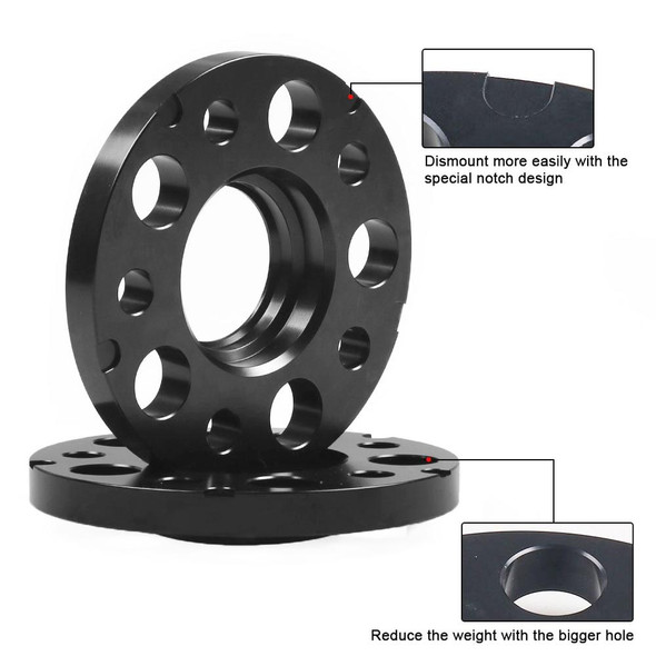 For Mercedes-Benz 15mm Car Modified Wheel Hub Flange Center Wheel Spacer with M12x1.5 Screws (Black)