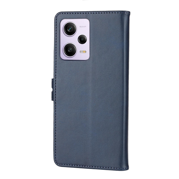 For Xiaomi Redmi Note 12 Pro+ 5G Global Embossed Happy Cat Pattern Flip Leather Phone Case(Blue)