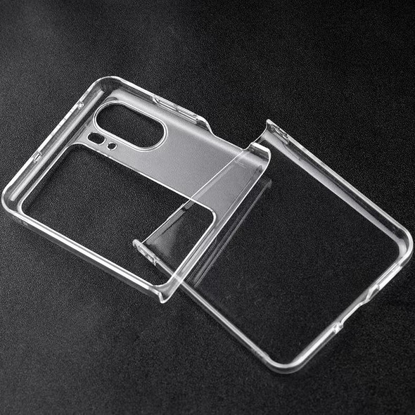 For OPPO Find N2 Flip PC Transparent Shockproof Protective Phone Case