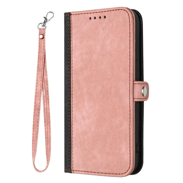 For Samsung Galaxy A04 / A04e Side Buckle Double Fold Hand Strap Leatherette Phone Case(Pink)