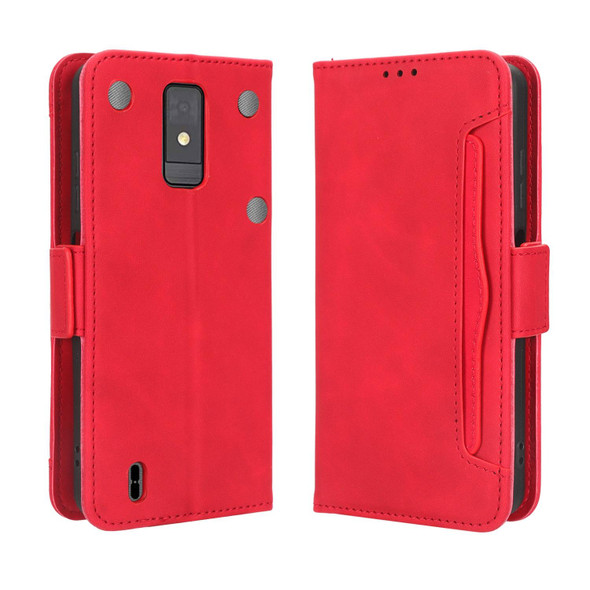 For ZTE Blade A32 Skin Feel Calf Texture Card Slots Leather Phone Case(Red)