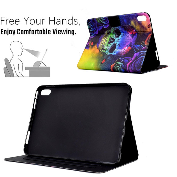 For iPad mini 6 Coloured Drawing Smart Leatherette Tablet Case(Skull)