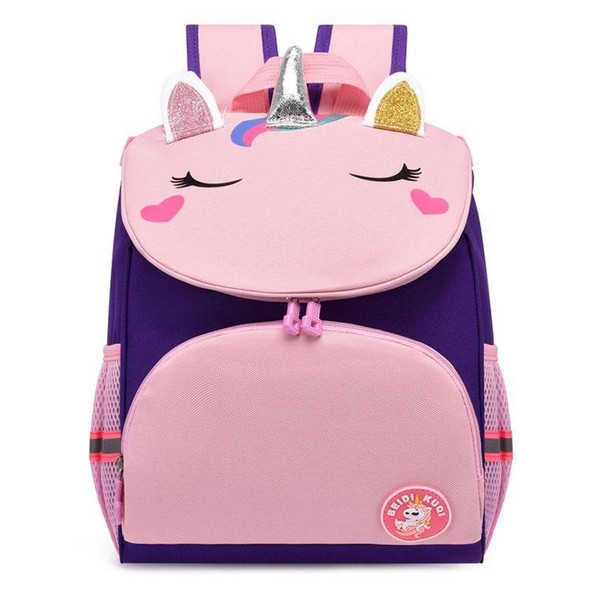 Kindergarten Children Cute Cartoon Backpack School Bag(Purple Unicorn)