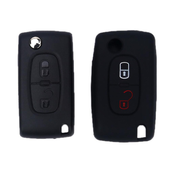 2pcs Car Key Cover for Peugeot 206/207/4008/3008 Citroen Sega/Triumph/C5(Luminous Blue)