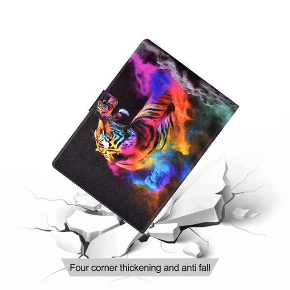 For Lenovo Tab M10 HD 2nd Gen Coloured Drawing Smart Leatherette Tablet Case(Tiger)