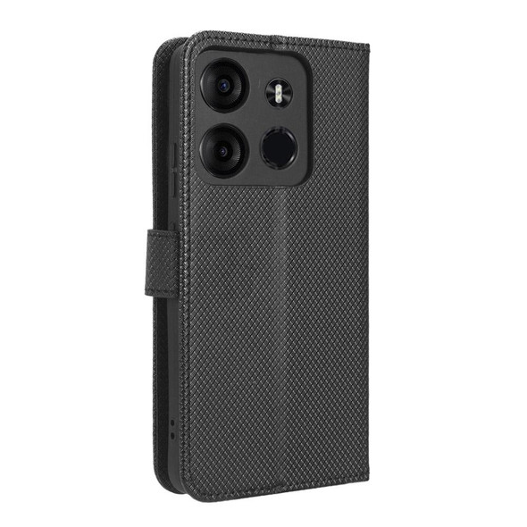 For Tecno Spark Go 2023 Diamond Texture Leatherette Phone Case(Black)