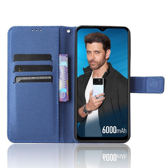 For Itel P40 Diamond Texture Leatherette Phone Case(Blue)