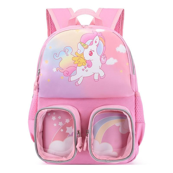 Kindergarten Children Cute Cartoon Backpack School Bag(Unicorn Pink)