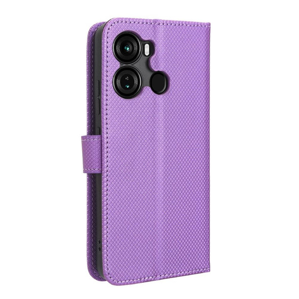 For Itel P40 Diamond Texture Leatherette Phone Case(Purple)