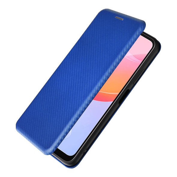 For Blackview A85 Carbon Fiber Texture Flip Leatherette Phone Case(Blue)