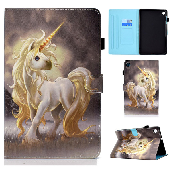 For Huawei MatePad SE Sewing Thread Horizontal Painted Tablet Leatherette Case(Unicorn)