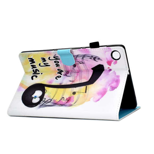 For Huawei MatePad SE Sewing Thread Horizontal Painted Tablet Leatherette Case(Music Symbol)