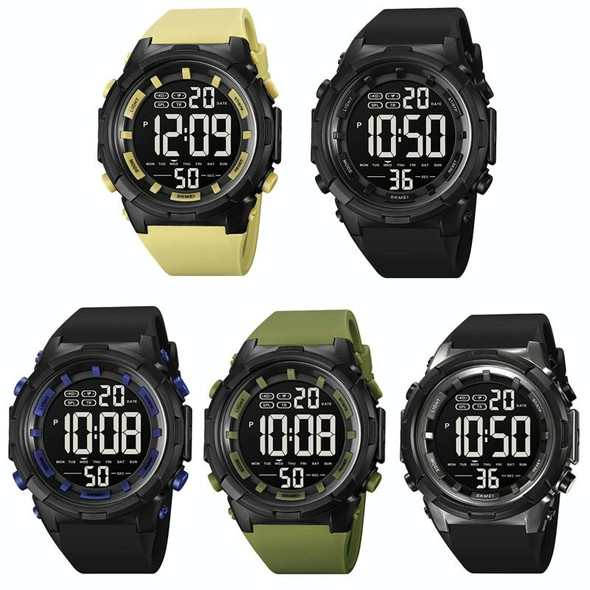 SKMEI 1845 Outdoor Waterproof Large Dial Multifunctional Sports Men Watch(Yellow)