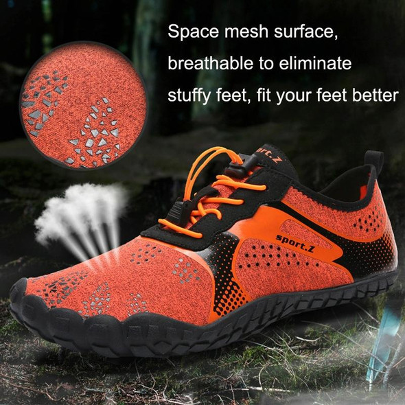 1901 Outdoor Couple Sports Shoes Five-finger Hiking Anti-skid Wading Shoes Diving Beach Shoes, Size: 36(Black Gray)