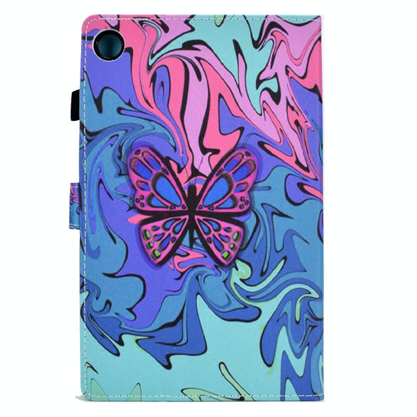 For Huawei MatePad SE Sewing Thread Horizontal Painted Tablet Leatherette Case(Little Butterfly)