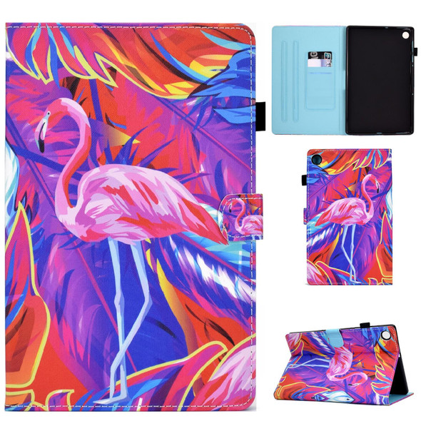 For Huawei MatePad SE Sewing Thread Horizontal Painted Tablet Leatherette Case(Flamingo)