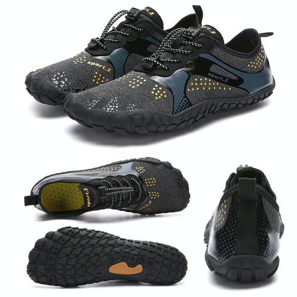 1901 Outdoor Couple Sports Shoes Five-finger Hiking Anti-skid Wading Shoes Diving Beach Shoes, Size: 39(Black Gray)