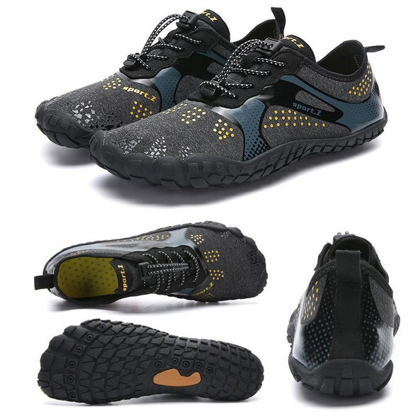 1901 Outdoor Couple Sports Shoes Five-finger Hiking Anti-skid Wading Shoes Diving Beach Shoes, Size: 40(Black Gray)