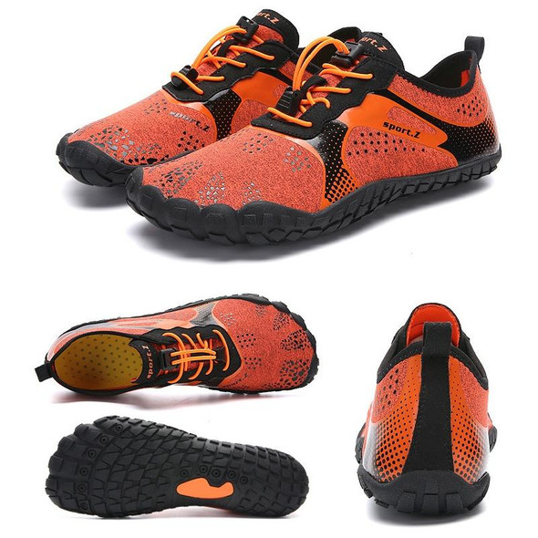 1901 Outdoor Couple Sports Shoes Five-finger Hiking Anti-skid Wading Shoes Diving Beach Shoes, Size: 39(Orange)