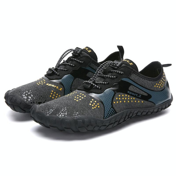 1901 Outdoor Couple Sports Shoes Five-finger Hiking Anti-skid Wading Shoes Diving Beach Shoes, Size: 37(Black Gray)