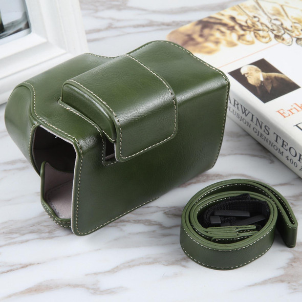 For Nikon Z50 / Z30 Camera Full Body Magnetic Leatherette Camera Case Bag with Strap (Green)