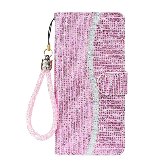 For Samsung Galaxy A24 4G Glitter Powder Filp Leatherette Phone Case(Pink)