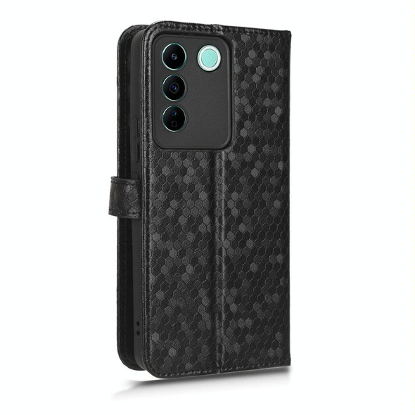 For vivo V27e / S16e Honeycomb Dot Texture Leather Phone Case(Black)
