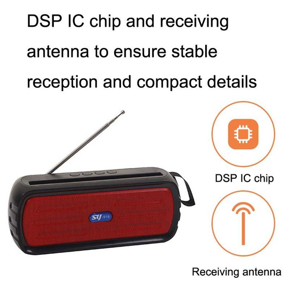 BAIJIALI SY-918 Solar Emergency Radio Read U Disk Large Volume Speaker LED Light Portable Player(Black)