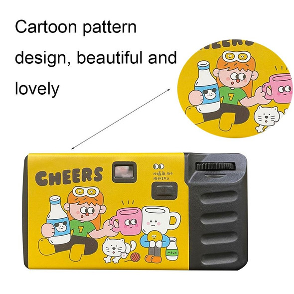 12pcs Cheers Retro Film Camera Waterproof Cartoon Decorative Stickers without Camera