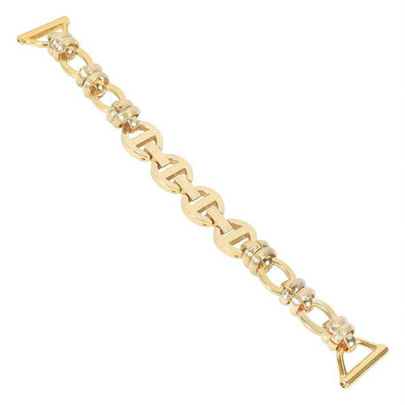 22mm Universal Metal Screw Chain Watch Band(Gold)