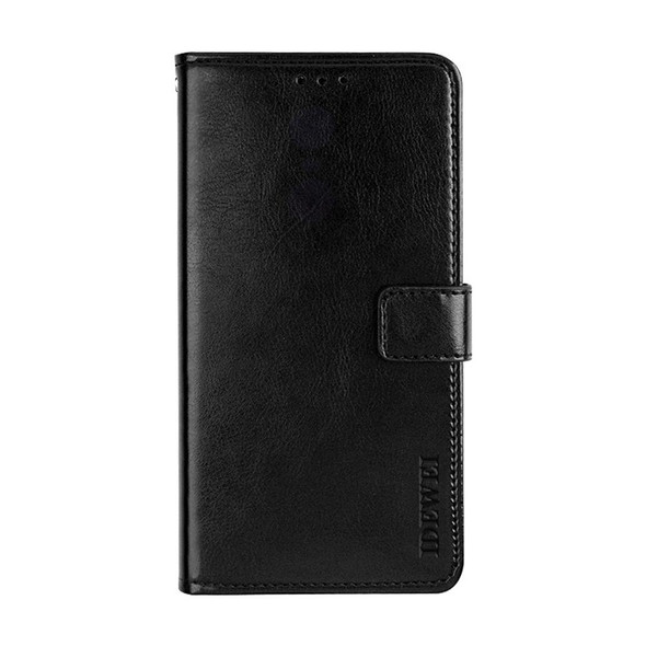 For OPPO A78 5G Global/A58x/A58 5G idewei Crazy Horse Texture Leatherette Phone Case with Holder(Black)