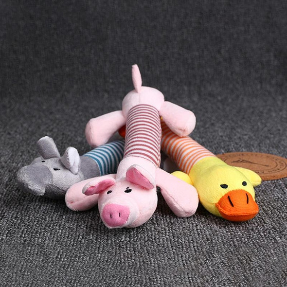 3pcs Animal Cute Long Striped Plush Sounding Pet Toy(Pig)