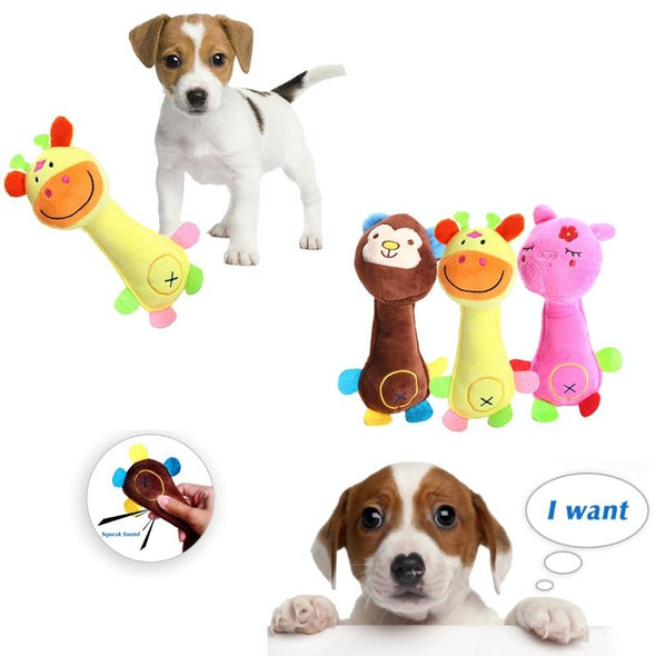 3pcs Dog Toys Plush Sound Toys Bite Resistant Teething Dog Supplies(Monkey)