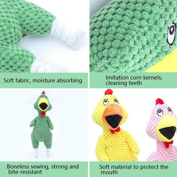 2pcs Screaming Chicken Gnawing Sound Molar Pet Plush Toy(Yellow)