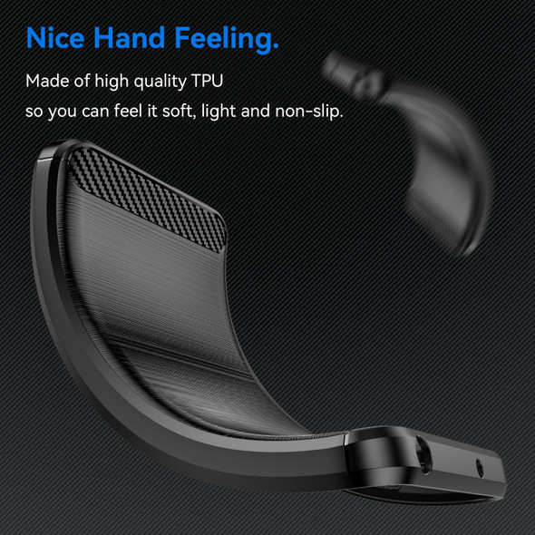 For Realme C55 Brushed Texture Carbon Fiber TPU Phone Case(Black)