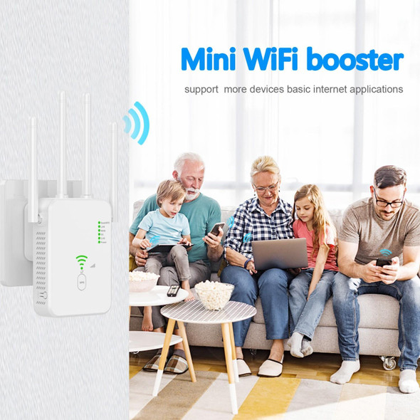 U10 1200Mbps Signal Booster WiFi Extender WiFi Antenna Dual Band 5G Wireless Signal Repeater(US Plug)