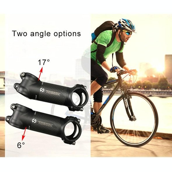 TOSEEK Road Mountain Bike Ultra-light Handlebar Stem Riser Faucet, Size: 6 Degree, 90mm (Matte)