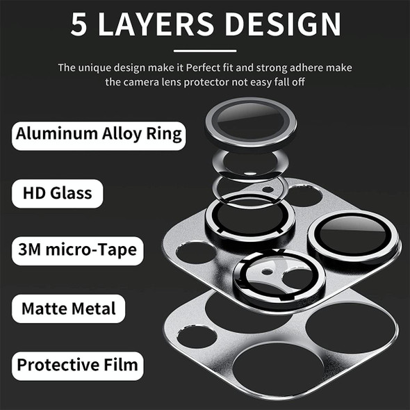 For iPhone 14 Pro / 14 Pro Max ENKAY Hat-Prince Anti-reflection Camera Lens Aluminium Alloy  Tempered Glass Film(Golden)