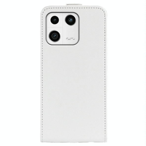 For Xiaomi 13 R64 Texture Vertical Flip Leather Phone Case(White)
