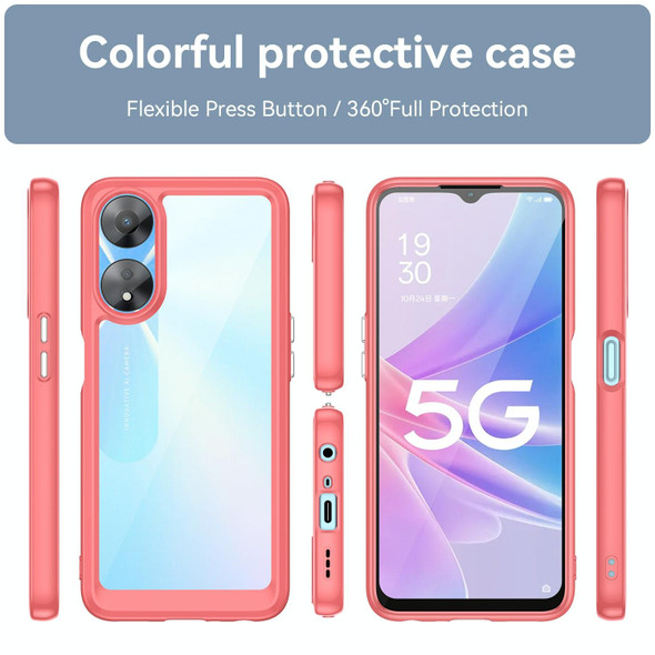 For OPPO A78 Colorful Series Acrylic + TPU Phone Case(Blue)