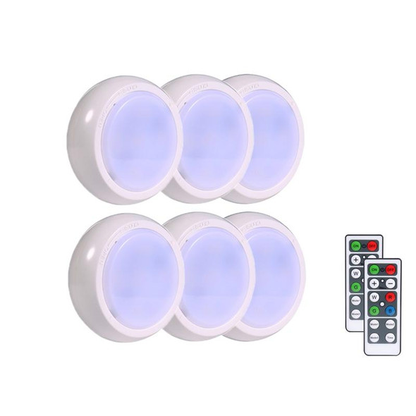 Ambience Pat Light Bedside Eye Protection Night Light, Color: White Light Battery(6pcs With 2 Remote Control)