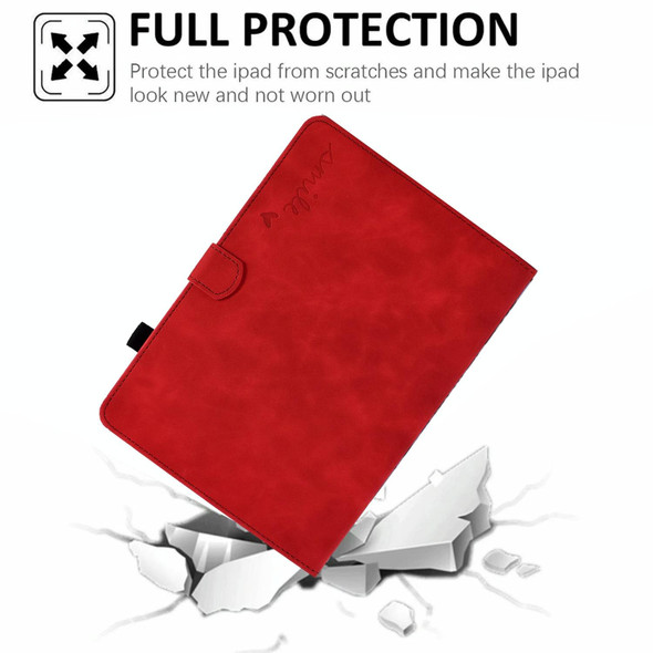 For Huawei Matepad SE 10.4 2022 Embossed Smile Flip Leatherette Tablet Case(Red)