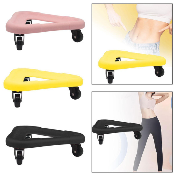 3 Wheel Abdominal Muscle Discs Slimming Device Core Strength Exercise Rollers(Black)