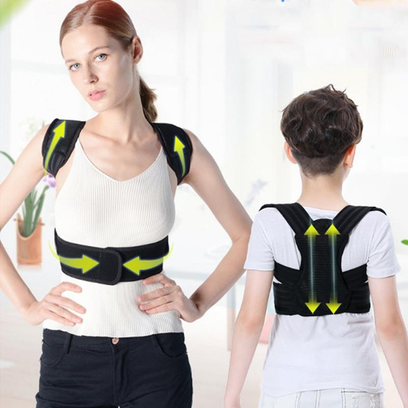 Breathable Stealth Correction Belt Children Humpback Correction Back Fixed Internal Wear Posture Belt, Size:L(Black)