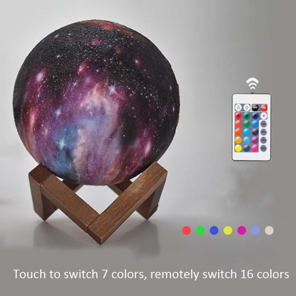 1W 3D Moon Lamp Children Gift Table Lamp Painted Starry Sky LED Night Light, Light color: 8cm Touch Control 7-colors