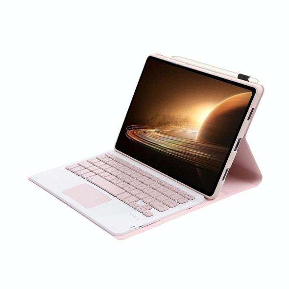 For OPPO Pad 2 11.61 inch 2023 OP13-A Lambskin Texture Ultra-thin Detachable Bluetooth Keyboard Leatherette Case with Touchpad(Pink)