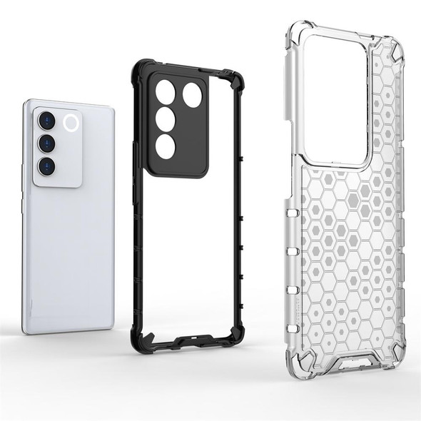 For vivo V27e Shockproof Honeycomb Phone Case(White)