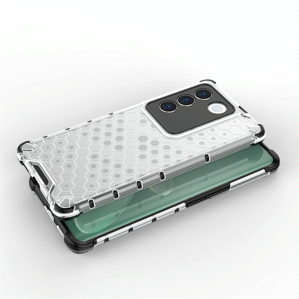 For vivo V27 / V27 Pro Shockproof Honeycomb Phone Case(Green)