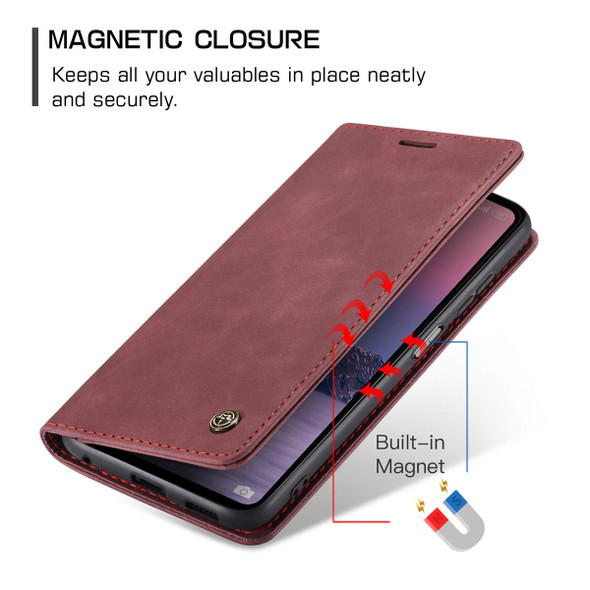 For Xiaomi Redmi Note 12 4G Global CaseMe 013 Multifunctional Horizontal Flip Leather Phone Case(Wine Red)