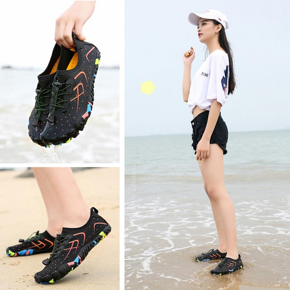 1888 Outdoor Hiking Sports and Anti-skid Wading Shoes, Size:36(Black Orange)